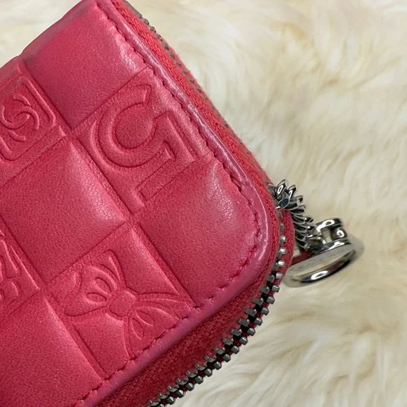 Chanel Mademoiselle Key Chain Card Holder Pink Leather With Silver Hardware - Picture 6 of 16